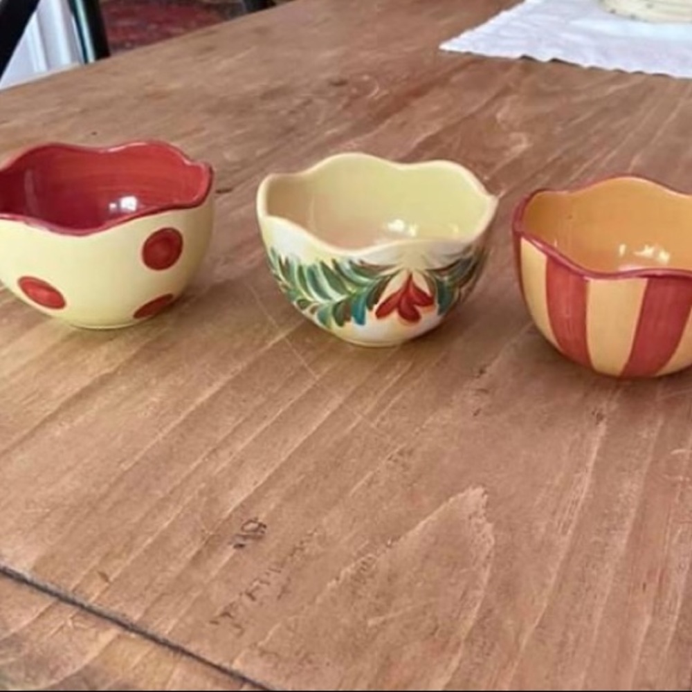 SLAH Siena Tidbit Bowls Set of 3 with Tray EUC - Picture 12 of 16